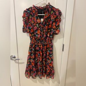 Petite Chiffon Printed Fit & Flare Dress